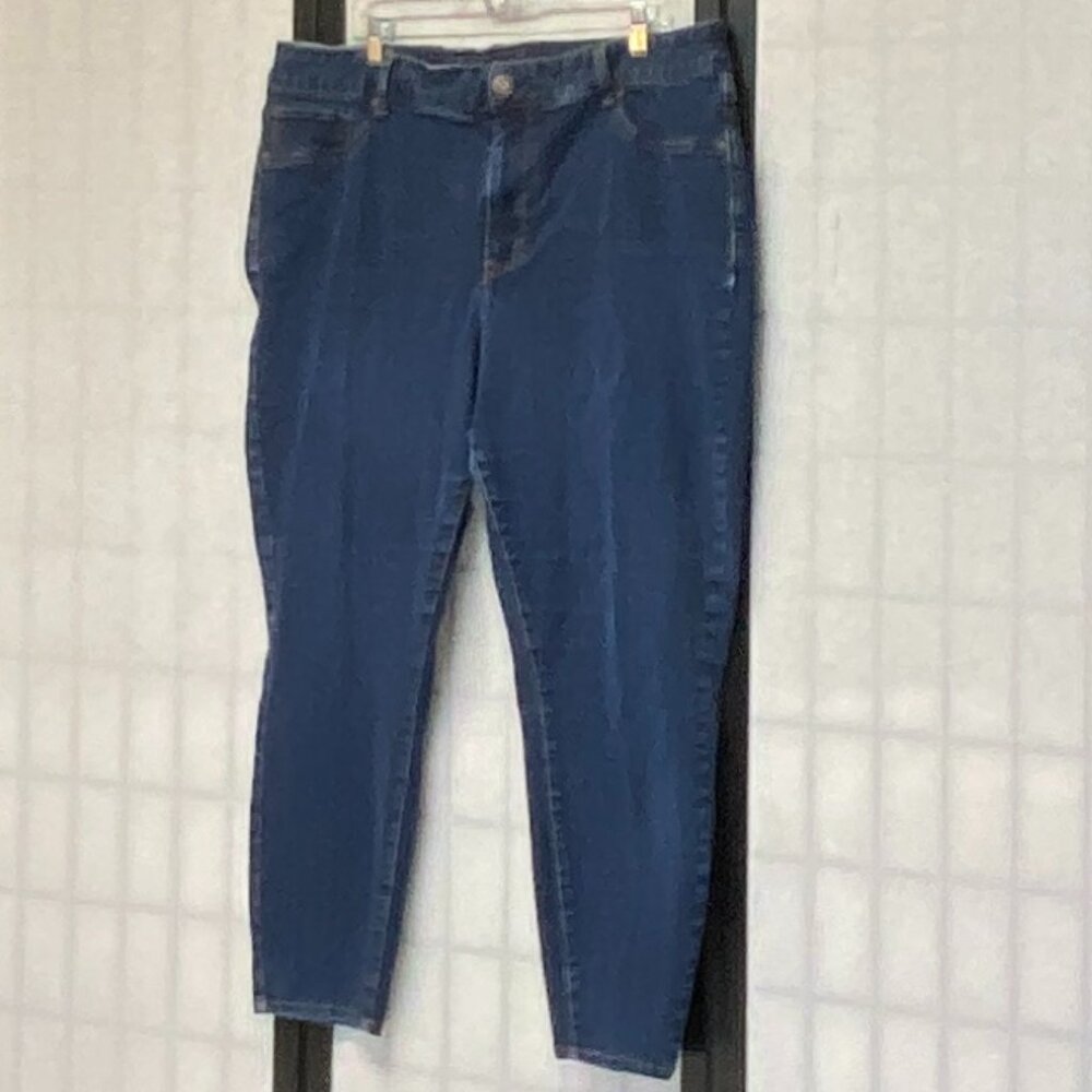 Maurices High Rise Skinny Stretch Jeans Jeggings 22W Short Medium Wash Denim - Picture 4 of 12